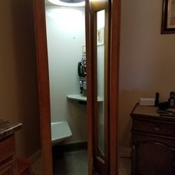  Indoor wooden telephone booth with Pay Phone