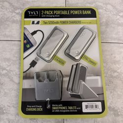 TYLT 2-Pack Portable Power Bank With Charging Dock