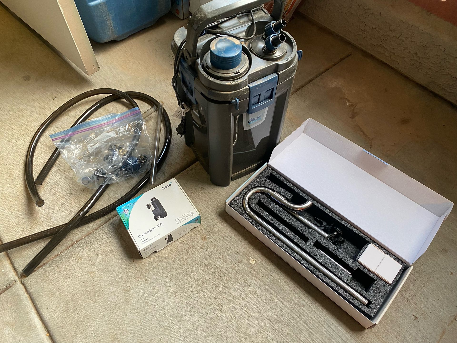 Aquarium Canister Filter, Surface Skimmer, & Filter Pipe
