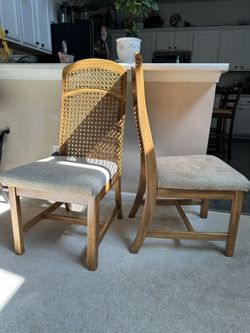 Two rattan chairs(both For $10)