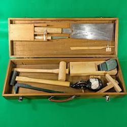 Vintage Japanese Carpenter Tool set With wood case Woodworking