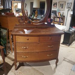 Tiger Oak Antique Dresser 