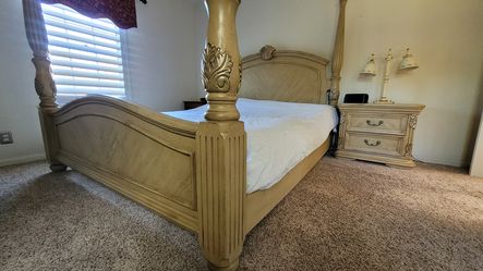 King Bed Frame, Head Board, Foot boars, Night Stand