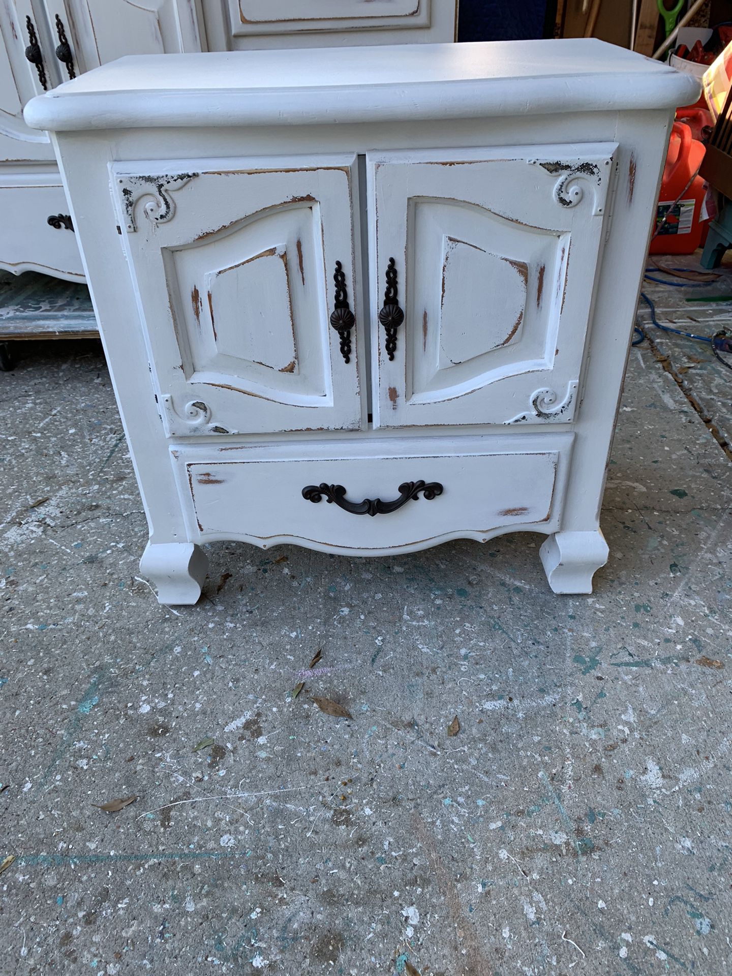 Hand painted pine side table or end table