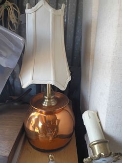 Vintage small copper table lamp great for night stand on sale $22