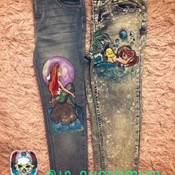 Custom Hand Painted Denim Jeans 