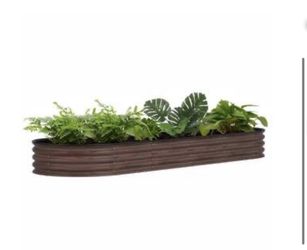 (NEW, SEALED) 8 ft. x 2 ft. x 1 ft. Galvanized Steel Raised Garden Bed 9-in-1 Planter Box Outdoor, Green -$116 Retail
