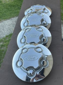 Ford 14” OEM Chrome Center Hubcaps 