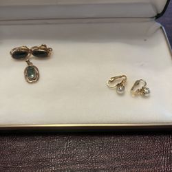 Clip on earrings and pendant 