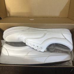 Vans White Leather Size 9.5