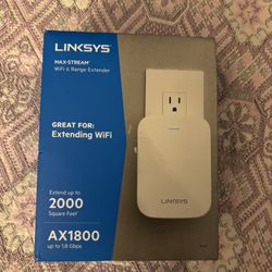 LINKSYS AX1800 MAX STREAM WiFi 6 DUAL BAND RANGE EXTENDER GIGABIT Port 