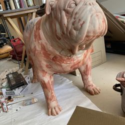 Fiberglass Bulldog Sculpture, Over Life-size