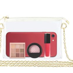 Clear Bag For Stadium Events, Clear Crossbody Bag Stadium Approved, Chain Clear Purse For Women, Concert