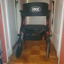 Used Red, Vocic Rollator Walker with Seat