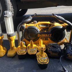 DeWalt 18V Radio, Flashlights, Batteries And Chargers
