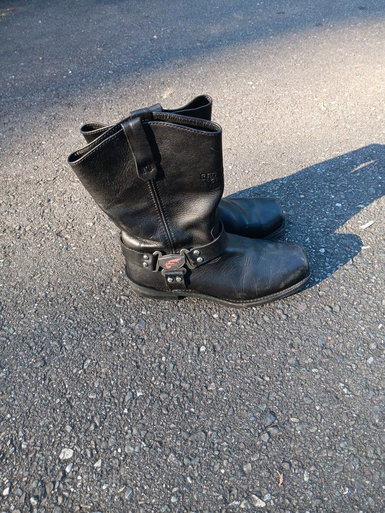 Black leather Red wing boots size 13M worn 1 time these cost $350.00 asking $175.00