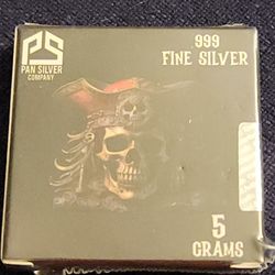 Pan Silver Stamped .999 Pirate 5g Collectible