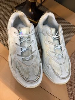 White Chunky Dad Sneakers with Iridescent Details