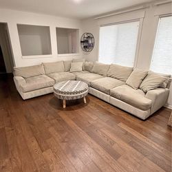 Large Cream Modular Sectional Sofa – Clean – Deep Seats – Delivery Available 🚚