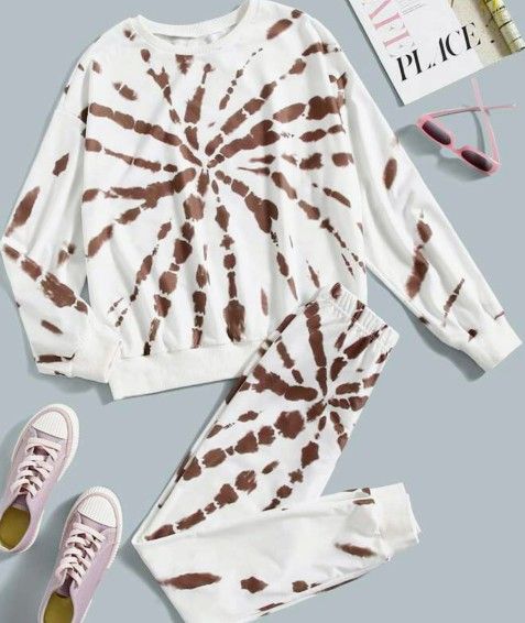 Teen Girls Tie Dye Pullover and Sweatpants Set Xl