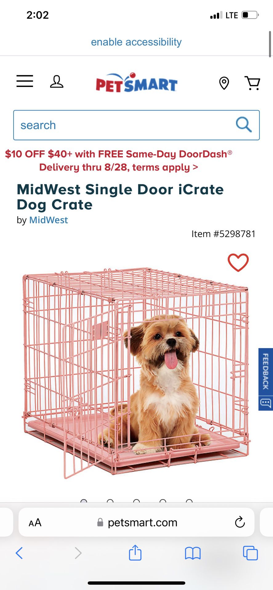 Small Pet Crate - pink ( Crate & Pet Gate) 