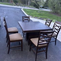 Table And 6 Chairs 48” X 48”  36” H
