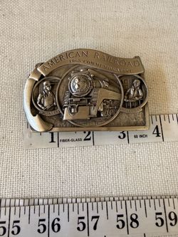 American Railroad 1985 commemorative belt buckle engineer brakeman