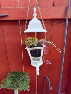Vintage lamp with plants