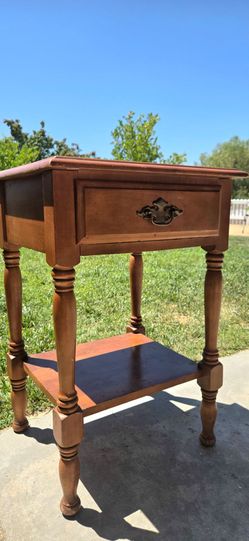 Antique wood side table