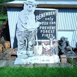 Rare Vintage Signs. Real! Lyons Tea and Smokey The Bear