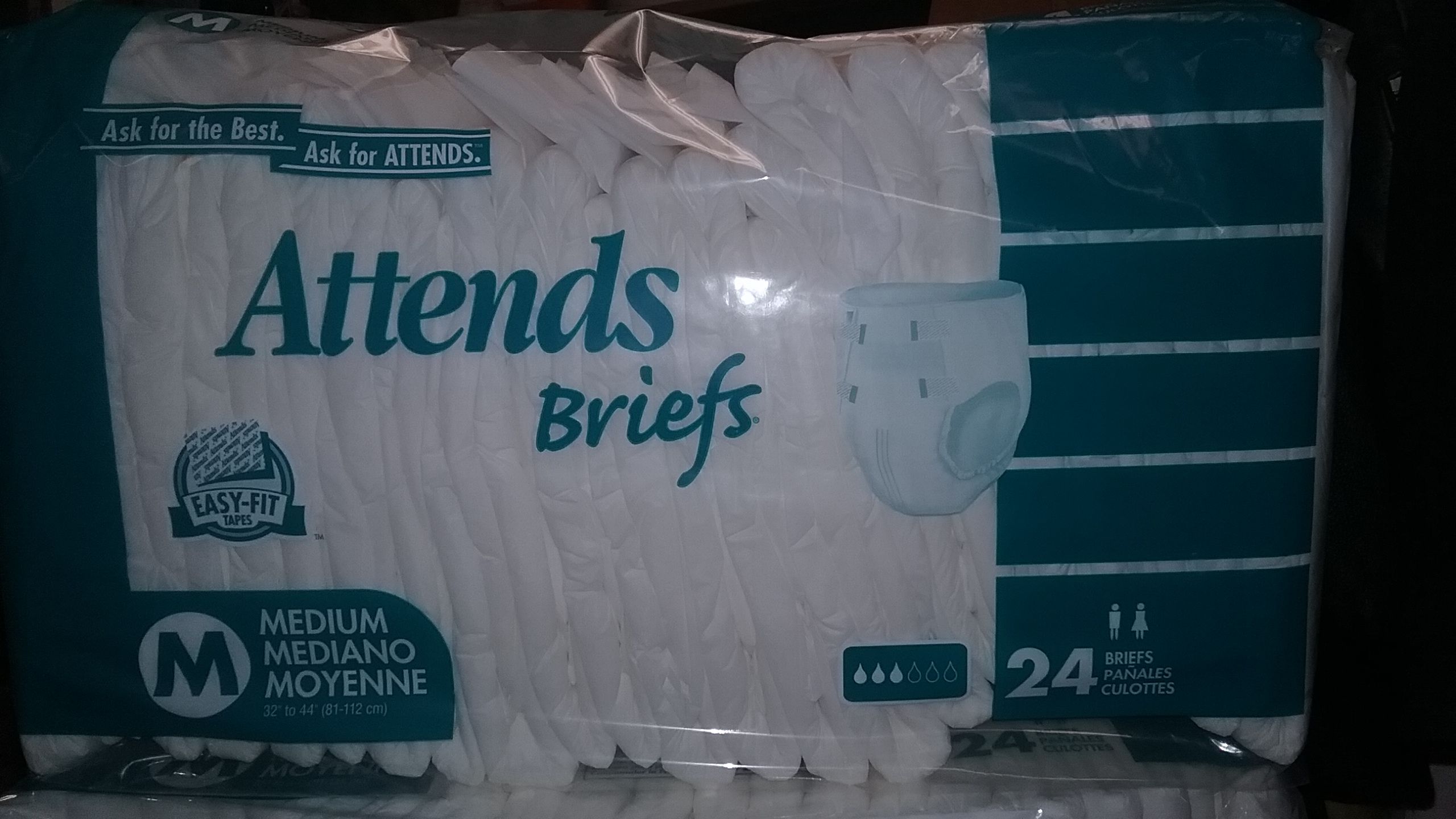ATTENDS ADULT DIAPER SZ. M.( 10 BAGS/PACK )