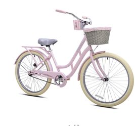 Light pink bike with basket sale