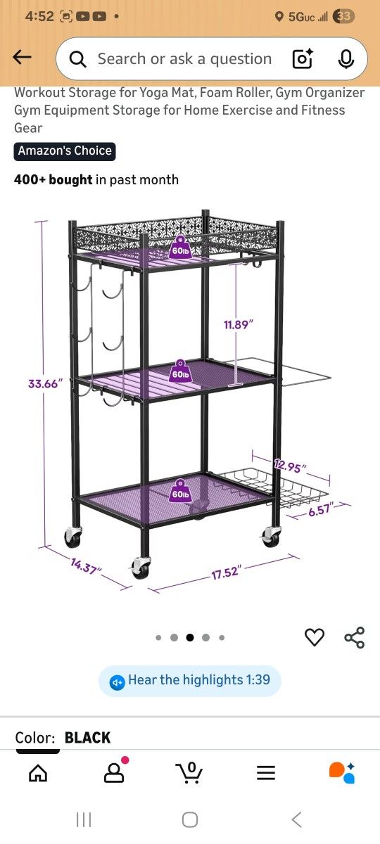 Yoga Mat Storage Rack 