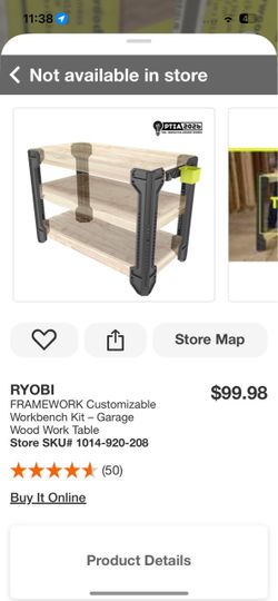 RYOBI FRAMEWORK Customizable Workbench Kit - Garage Wood Work Table