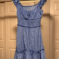 Blue Polka Dot Dress – Size S
