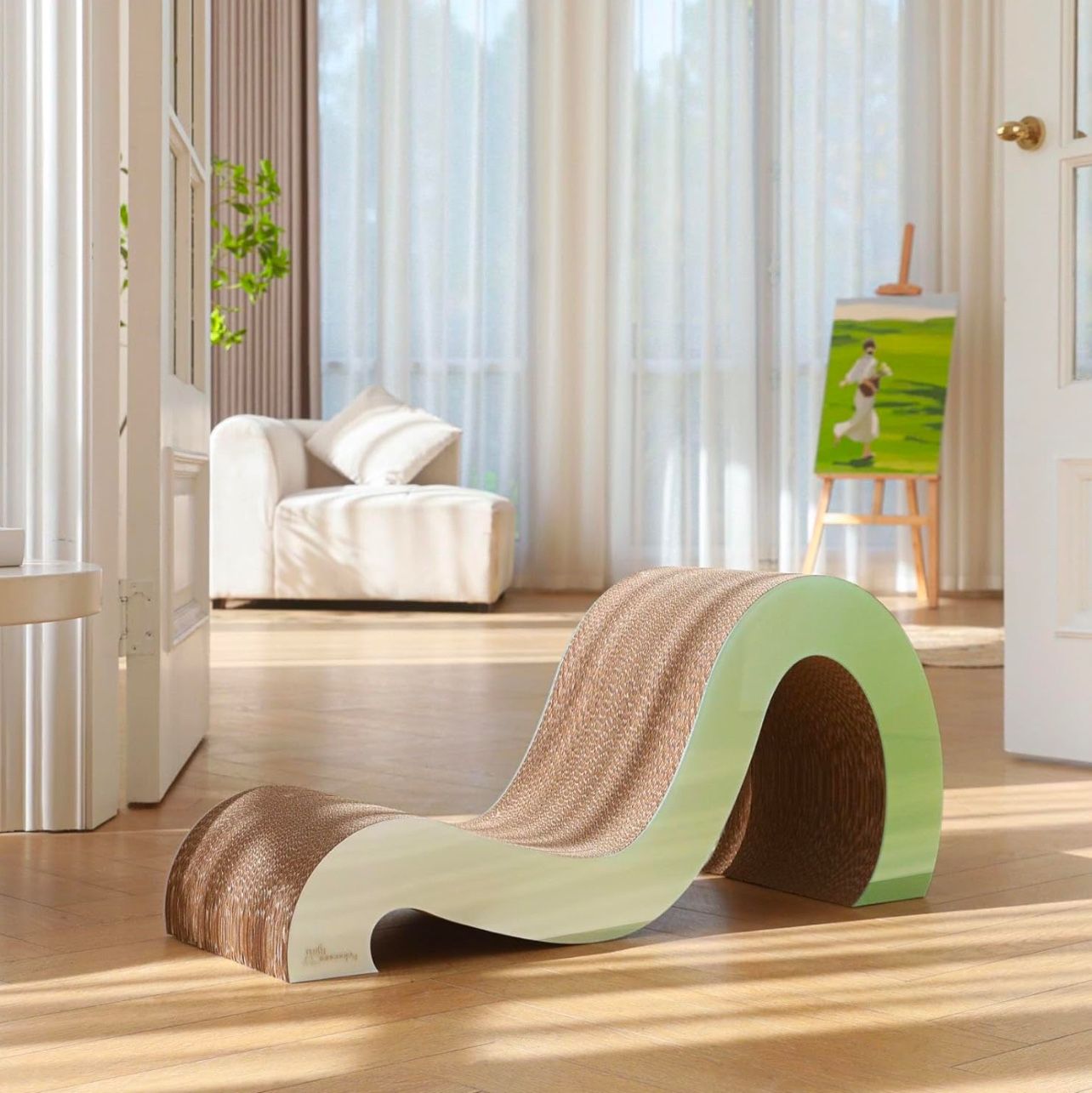 Cat Scratcher & Stretching Board, Cat Scratcher Lounge, Award Winning Scratcher, Cat-Visible Color, Cat Scratching Post Furniture Protector Scratching