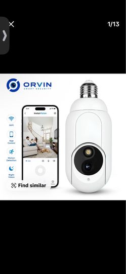 3MP Light Bulb Security Camera with Speaker, Wi-Fi Connectivity, Installation Support via Socket, 355° Pan-90° Tilt, Full-Color Night Vision, 2-Way Au