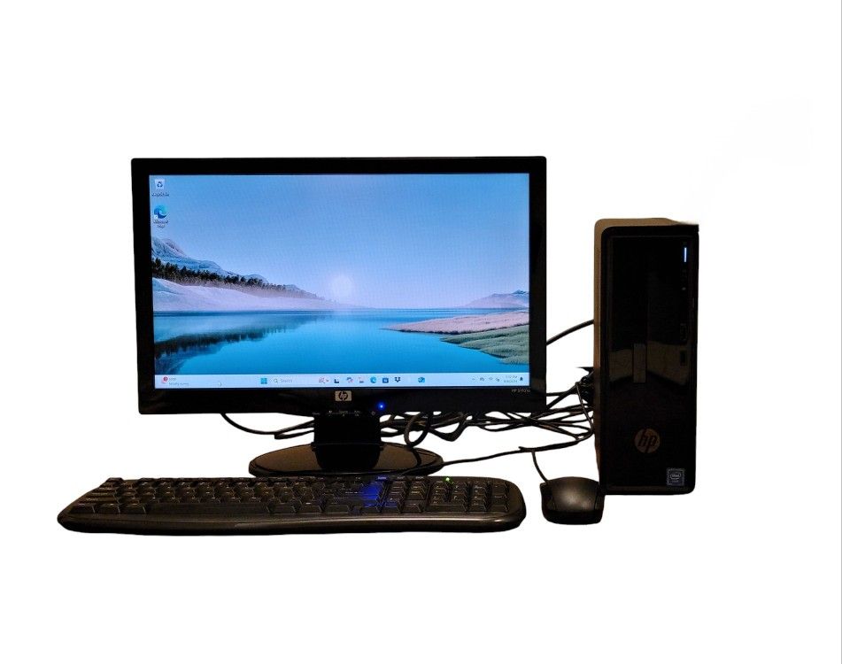 HP Slim Desktop 290-p0xxx with Monitor, Keyboard and Mouse Wi-Fi and Bluetooth 500GB Hard Driver 8.00 GB RAM