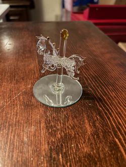Spun Glass Carousel Horse Figurine