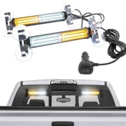 LED Emergency Strobe Dash Light Bar designed for front or rear windshield mounting