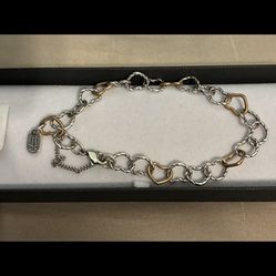 James Avery— Twisted Wire Connected Hearts Charm Bracelet