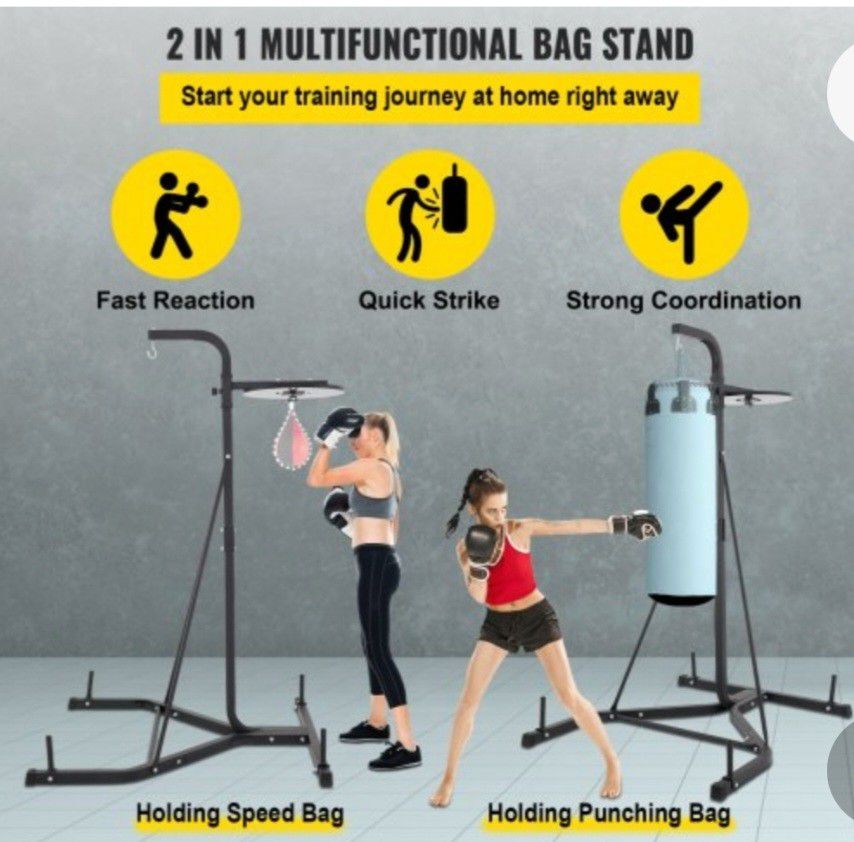 Boxing Stand for Heavy Bag and Speed Bag , Punching Bag Stand Holds Up to 132 lbs , Foldable Free-Standing Speed Bag Platform Station Boxing Stand 