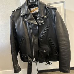 Schott Motorcycle Black Leather Jacket