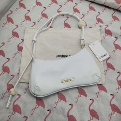 Jacquemus Beaded Leather Shoulder Bag White 