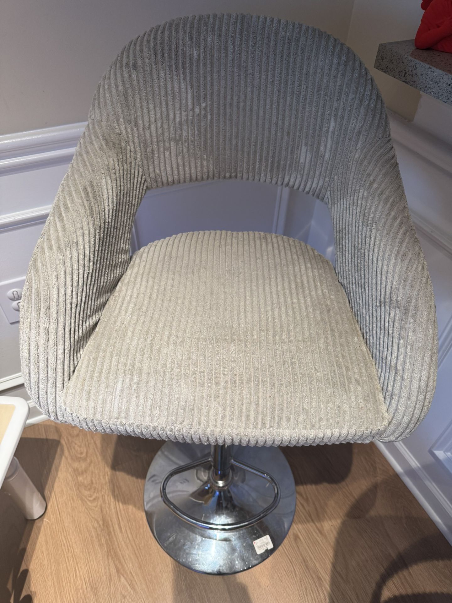 Swivel Adjustable Corduroy Bar Stools