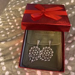 Judith Ripka  Sterling Silver & Diamonique  Dream Catchers Clip On Earrings