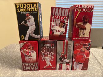 Los Angeles Angels bobbleheads Trout Pujols O’Hoppe