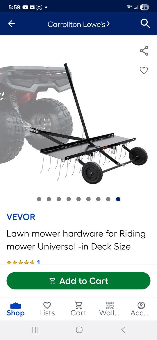 New Tow Behind Dethatcher