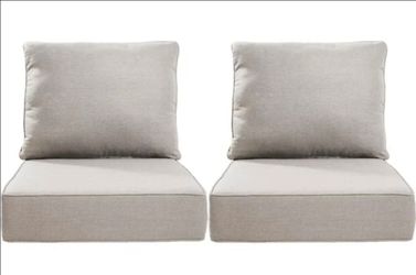 Outdoor Patio Cushions - 2 pack Set Biege
