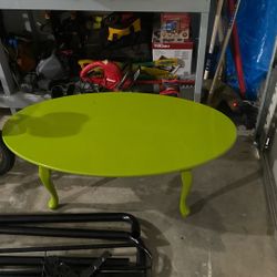 Lime green coffee table. Mid-century modern style.
